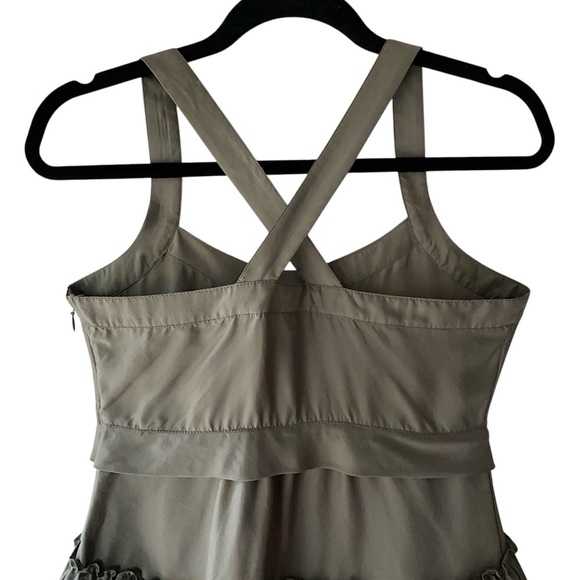 BANANA REPUBLIC PURE SILK RUFFLE TIERED SLEEVELESS CROSSBACK TOP | EXTRA SMALL - Picture 7 of 9